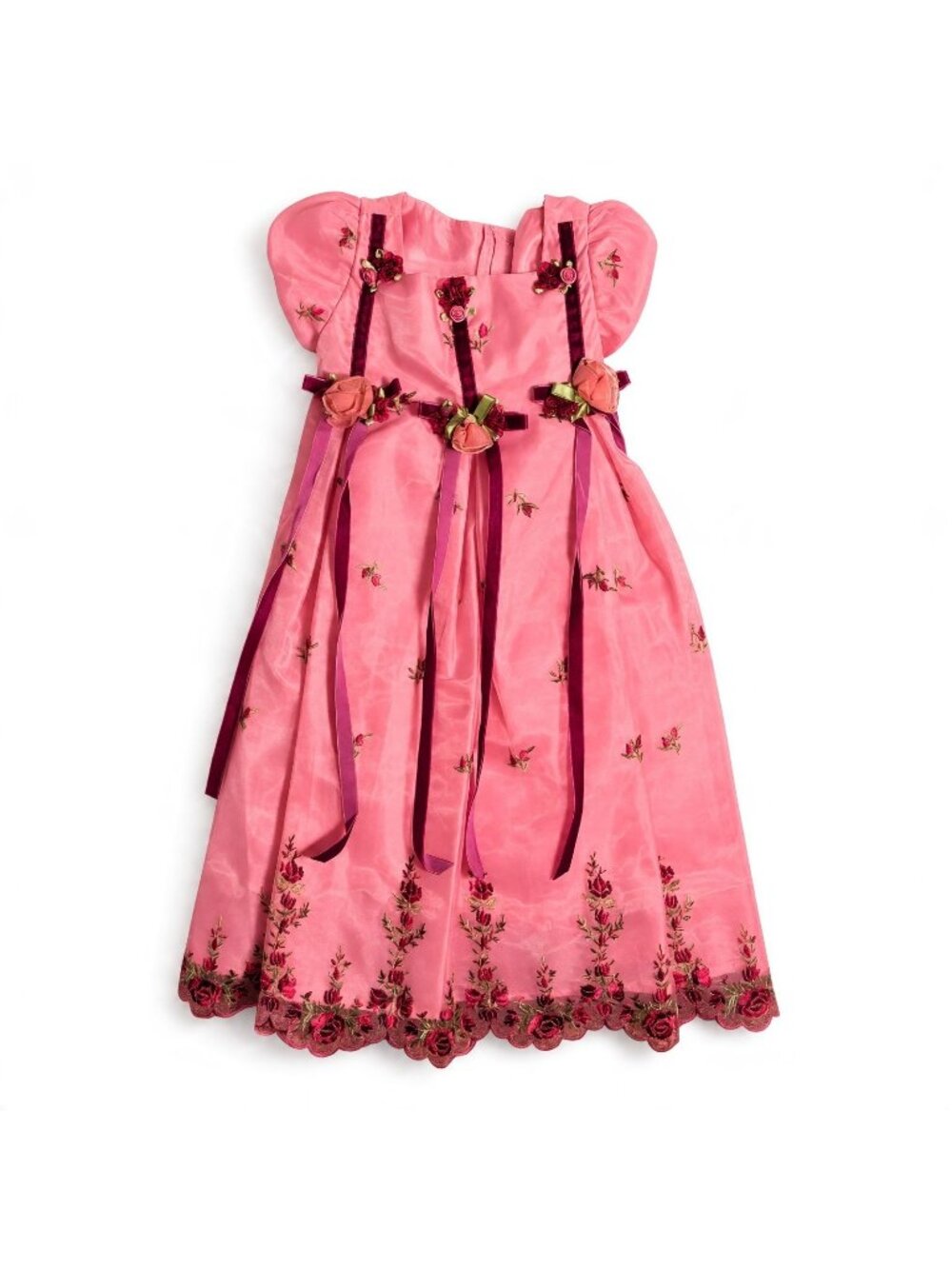 Biscotti Dress Baby Girls Size 12 Months Burgundy Pink Special Occasion New